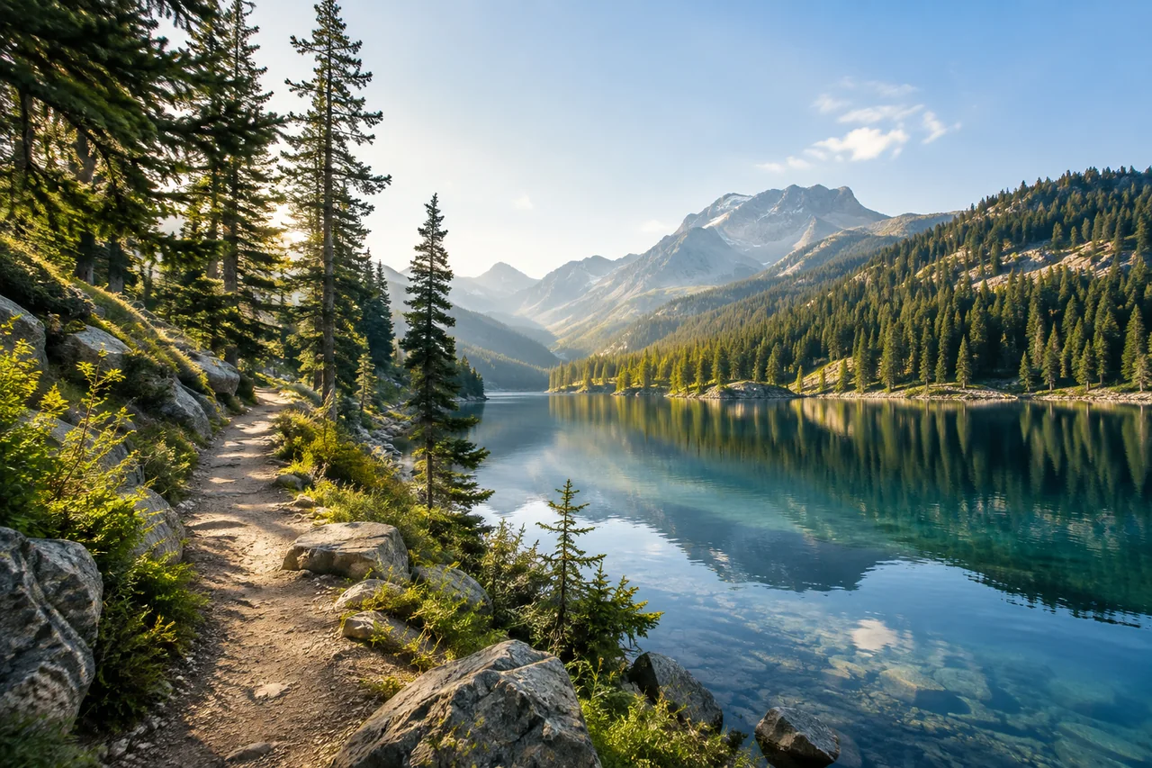 The lakeside trail